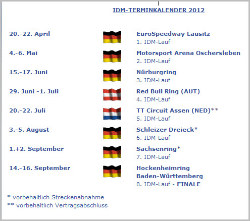 IDM-Termine 2012