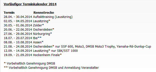 IDM-Termine 2014