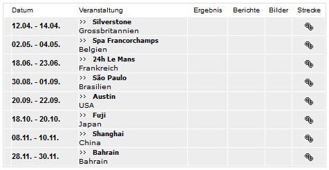 Langstrecken-WM-Termine 2013